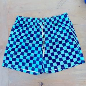 Goodfellow & Co 6” Inseam Blue Checkered Swim Trunks